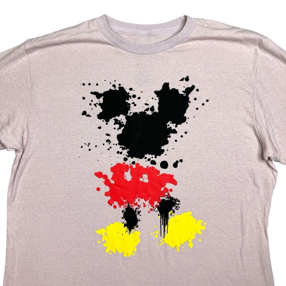 Disney T Shirt Mickey Mouse Paint Splatter Tee Parks Vacation
